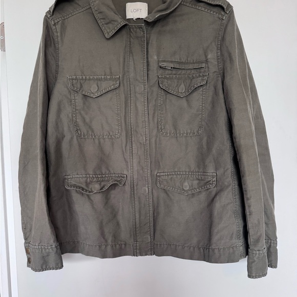 LOFT Green Utility Jacket - Picture 1 of 7